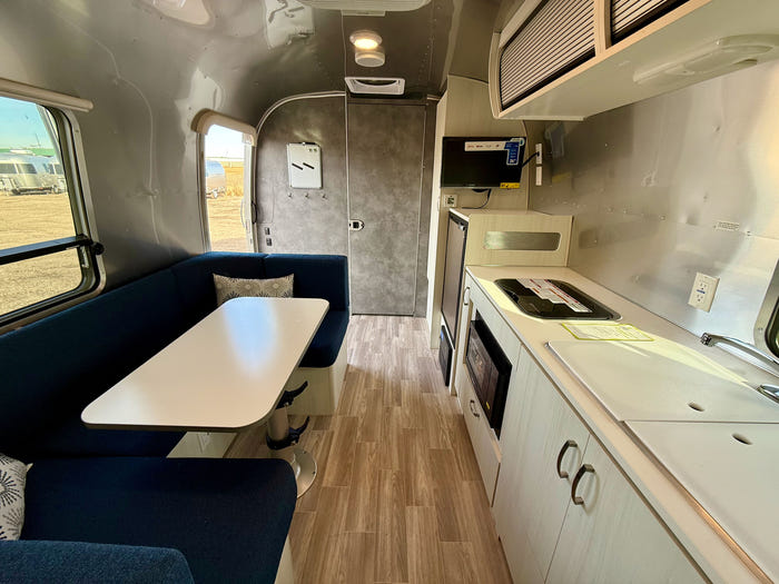 
New 2026 Airstream Bambi 22FB Travel Trailer - Ocean Exterior - White Cypress Interior - VIN: 1STVMAF10TJ577188 - Stock #R60004